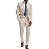 PJ PAUL JONES Mens Suit 2 Piece Slim Fit Suits Casual Blazer Pants Set | Two Button Suits, Texture Fabric, Machine Wash, Slim Fit, Casual Blazer and Pants Set, Suit Set Men Dress Party Prom Wedding