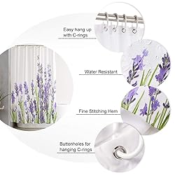 EZON-CH Fabric Waterproof Bathroom Shower Curtain