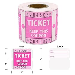 DGBDPACK 250 Raffle Tickets, 50/50 Double Roll