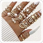 Xeyau Boho Rings for Women Gold Rings Set Gold Butterfly Ring Stacking Knuckle Ring Trendy Dainty Cute Finger Jewelry Prom Costume Accessories