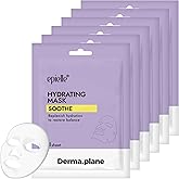 Epielle Hydrating Sheet Mask 6 Pack, Soothing & Restoring Face Mask with Cica, Heartleaf Extract & Witch Hazel Water, Target Dry & Sensitive Skin, Korean Skin Care