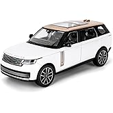 TGRCM-CZ 1:24 Range Rover Die-cast Model Vehicle with Sound &amp; Light, Off-Road Vehicle with Pull Back Function &amp; Openable Doors - Realistic Details for Collectors &amp; Gifts White