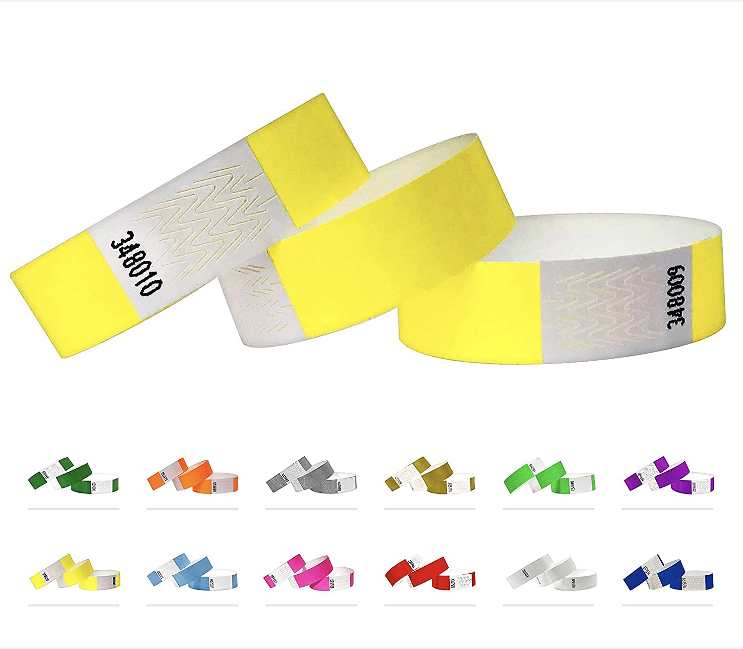 Tyvek Wristbands - 500 Pack - 3/4" Tyvek Wristbands for Events (Yellow)