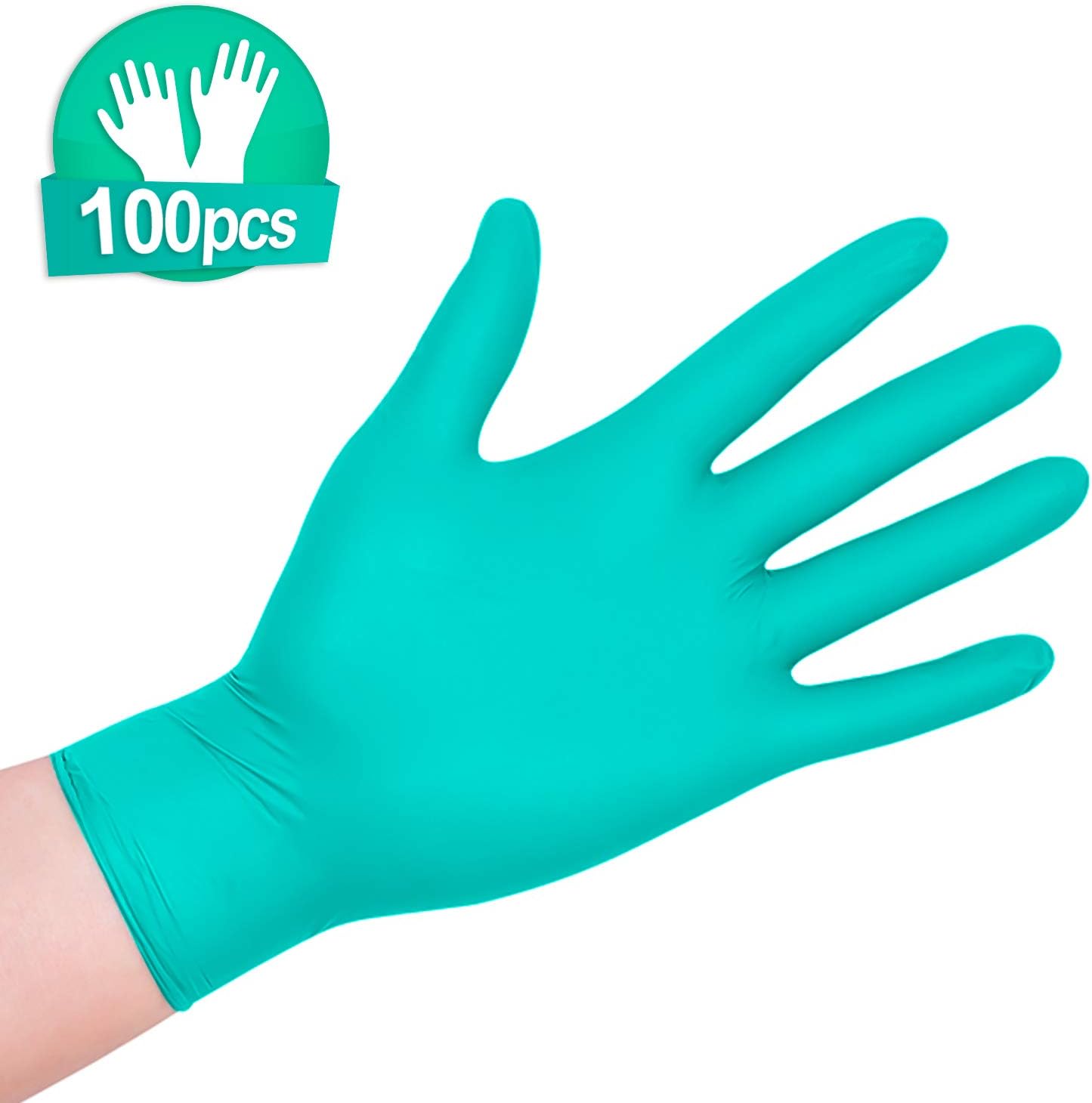 2020 New 100PC Medium Disposable Latex Glove Safety Gloves Powder Free Food Grade Gloves,Cleaning Gloves,Industrial Gloves Green