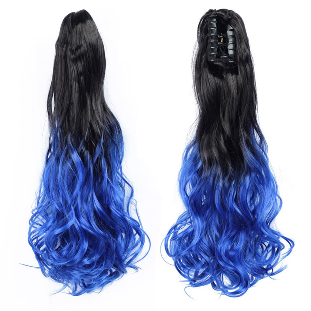 22 Inch Long Wavy Hair Ponytail Synthetic Wrap On