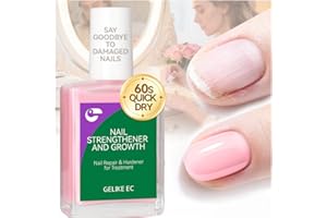GELIKE EC Nail Strengthener Protein for Damaged Nails: Pink 15ml 6 in 1 Natural Nail Hardener Extra Strong and Growth - Long Lasting Repair for Damaged Nails - Growth Oil for Salon Home Daily Work
