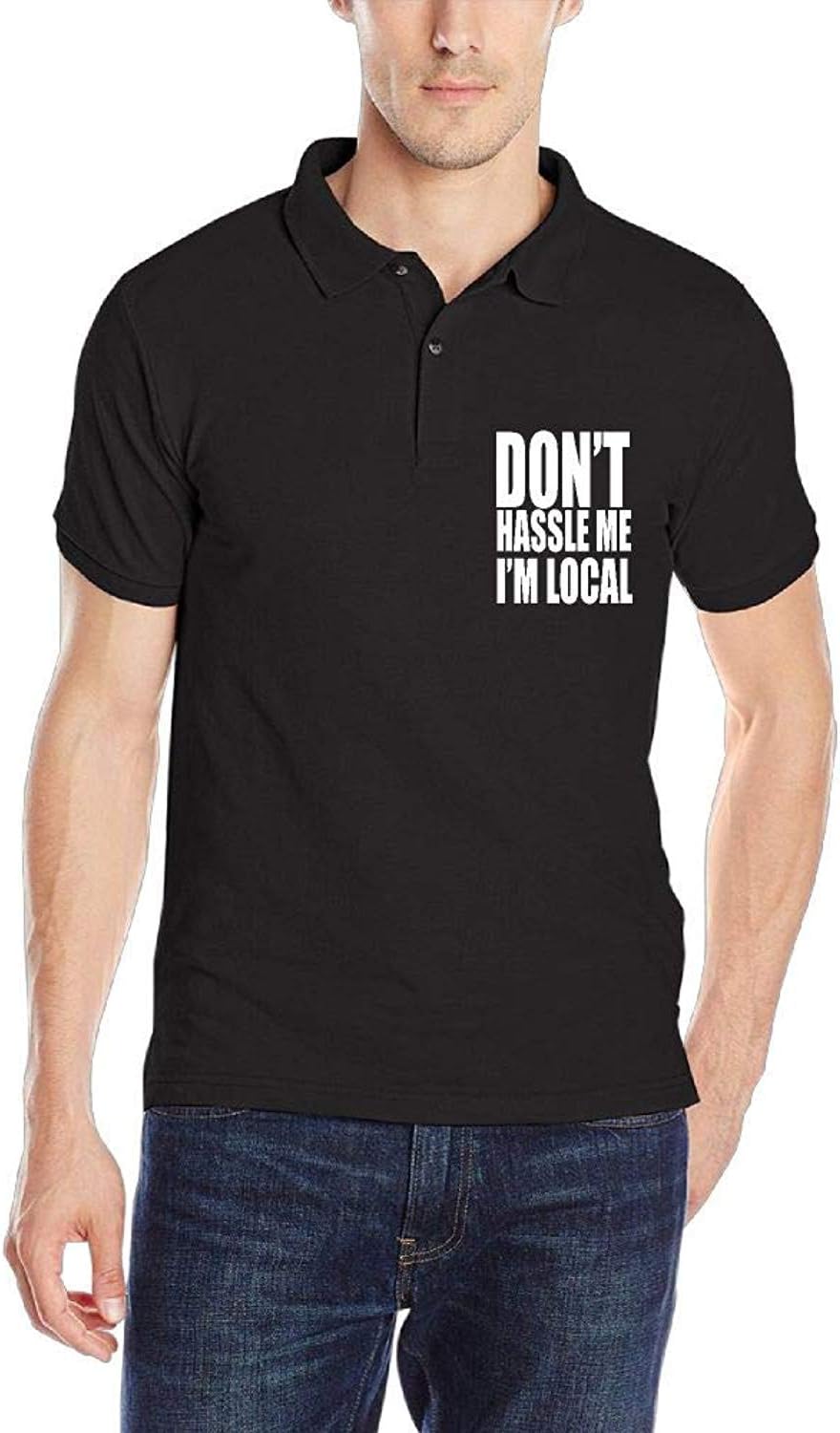 sunyly POLOPIN Dont Hassle Me Im Local Men's Classic Quick-Dry Golf Polo Shirt