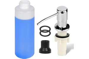 DIAFLINE Soap Dispenser for Kitchen Sink Stainless Steel Built in Soap Dispenser Countertop Pump Head with 17oz Large Liquid Bottle fit Kitchen Bathroom (Chrome)