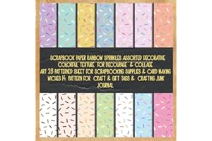 scrapbook paper rainbow sprinkles assorted decorative colorful texture for decoupage & collage art 28 patterned sheet for scr