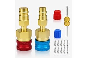 R1234yf Adapter & 1234yf Refrigerant Recharge Kit – R1234yf to R134a Adapter with Valve Core Removal Tool, AC Pro Recharge Kit R134a Compatible, 1234yf Adapter for Auto Air Conditioning Evacuation