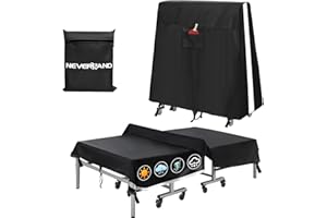 NEVERLAND Ping Pong Table Cover Outdoor Waterproof, Table Tennis Cover Indoor & Outdoor Fits Universal 9x5 FT Tables Folding & Flat Tables with Paddles Organize Bag, 600D Oxford Fabric