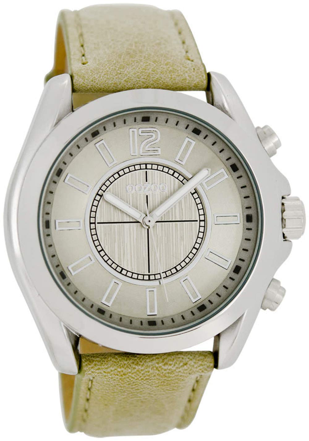 Oozoo Watch with leather strap special item outlet at reduced price variant 1, C6245 - Beige / Beige, Strap.
