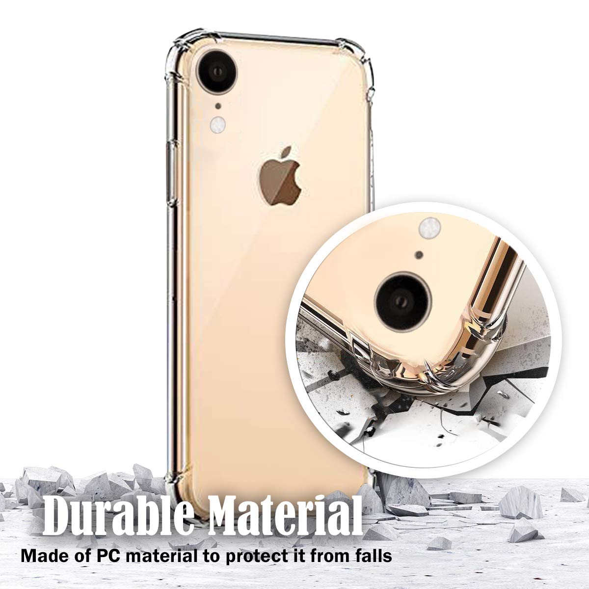 iPhone XR Cases - iPhone xr Phone case - Soft TPU with Reinforced Bumpers – Transparent (100% Clear)