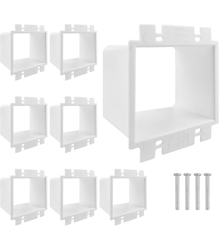 GIB Cleaningtool 10-Pack BE1-2 Electrical Outlet Box Extenders – 1-Gang, With 20 Screws, White – Fire-Retardant PA Material For Switches, Receptacles & GFCIs