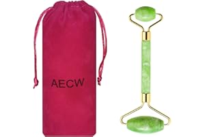 AECW Natural Jade Roller for Face Eyes Tool Jade Facial Roller Noiseless Facial Massage Roller