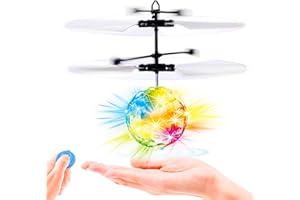 Kids Flying Orb Ball, KPPIT Upgraded Orbiter Flying Disco Ball Mini Drone Toy with Remote LED Hand Controlled Helicopter Games Indoor Outdoor Hover Ball Floating UFO Toys for Boys Girls Cool Gifts