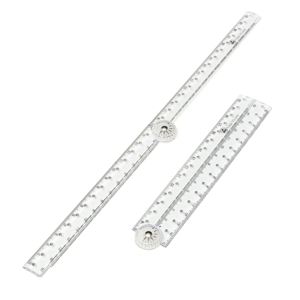 MASUNN Folding Acrylic Ruler Clear For Kids Student Office School
