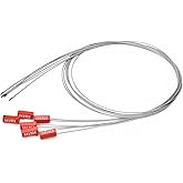 3.9 Feet Steel Wire Cable Seals Tamper Resistant Security Seal Tags Numbered Self-Locking Safety Seals Length 1.2m (Pack of 50pcs, Red)