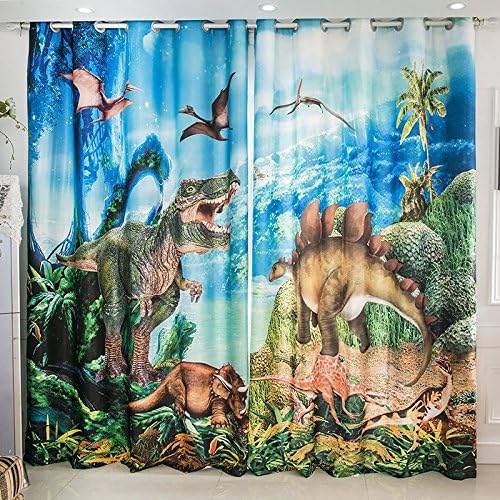 Wapel 3D Jurassic Dinosaur Cartoon Children's Room, Theme, Wall, Bedroom Curtain 240X320CM
