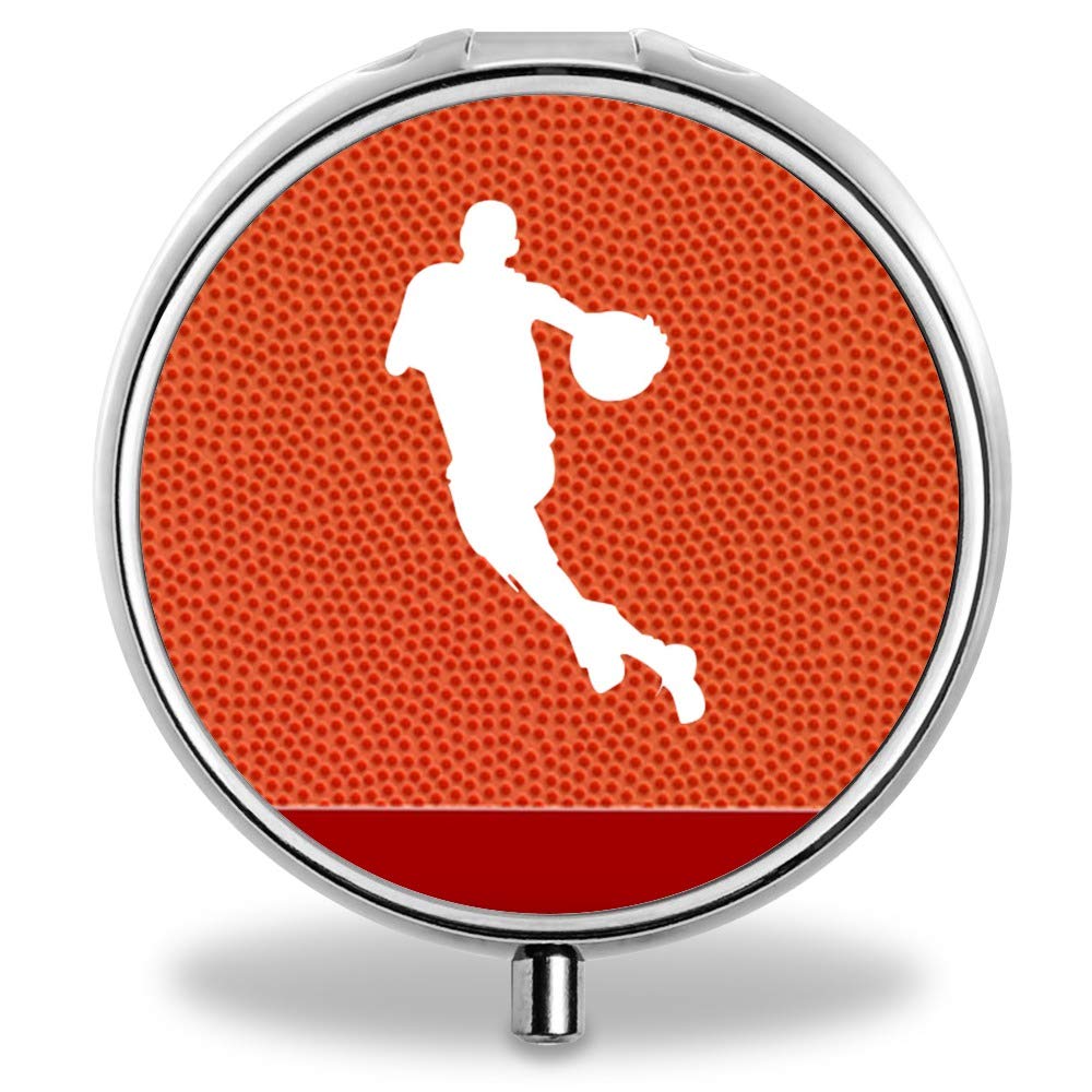 Amazon.com : Yunan Pill Organizer, Customized Basketball Athlete Pill Case with 3 Compartment Medicine Case and Mirror for Purse, Travelling and Daily Needs ...