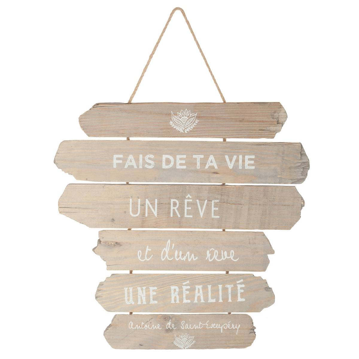 Atmosphera Wind Wood Wall Decoration 28 x 38 cm