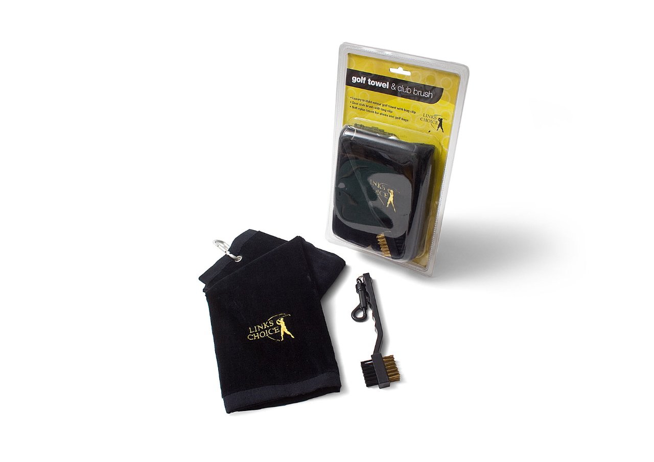 Links Choice Golf Towel and Club Brush Set