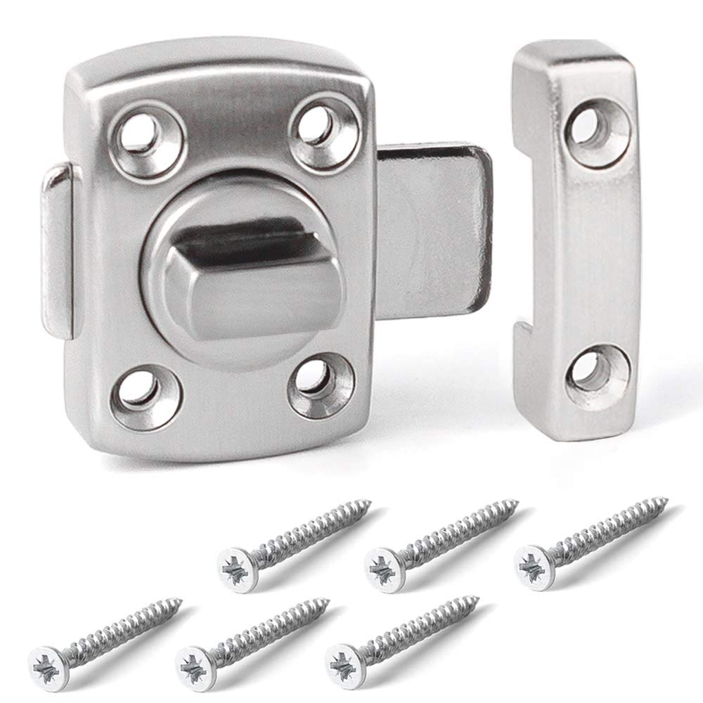 DELSEN Bathroom Latch Rotate Bolt Zinc Alloy Security Door Slide Lock Latch Bolt Small Internal Door Locks for Bathroom Door Cabinet Door