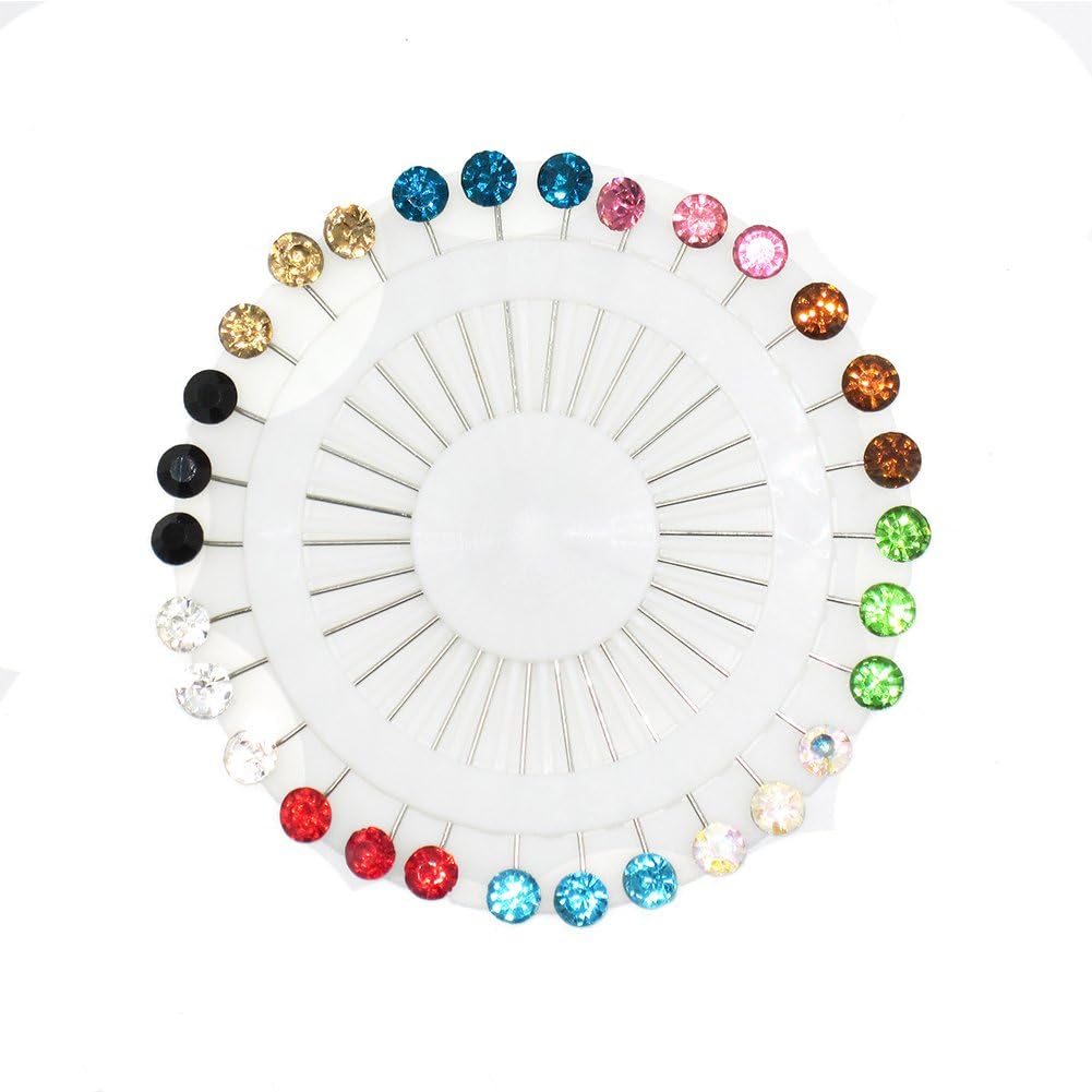 Ruiuzi Muslim Hijab Scarf Pins Scarf Clip Crystal Ball Brooch Pin Wedding Pin for Women