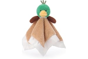 Apricot Lamb Green Mallard Duck Cuddly Soft Loveys Security Blanket for Baby Boy and Girl, 14x14 Inches for Newborn, Infant a