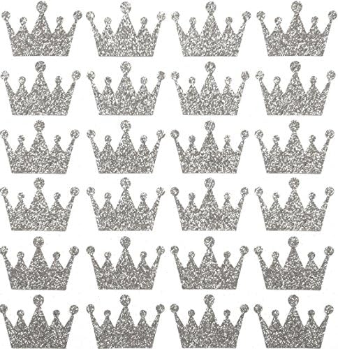 Event CircleSquare Glitter Silver Tiara Stickers, Set of 24