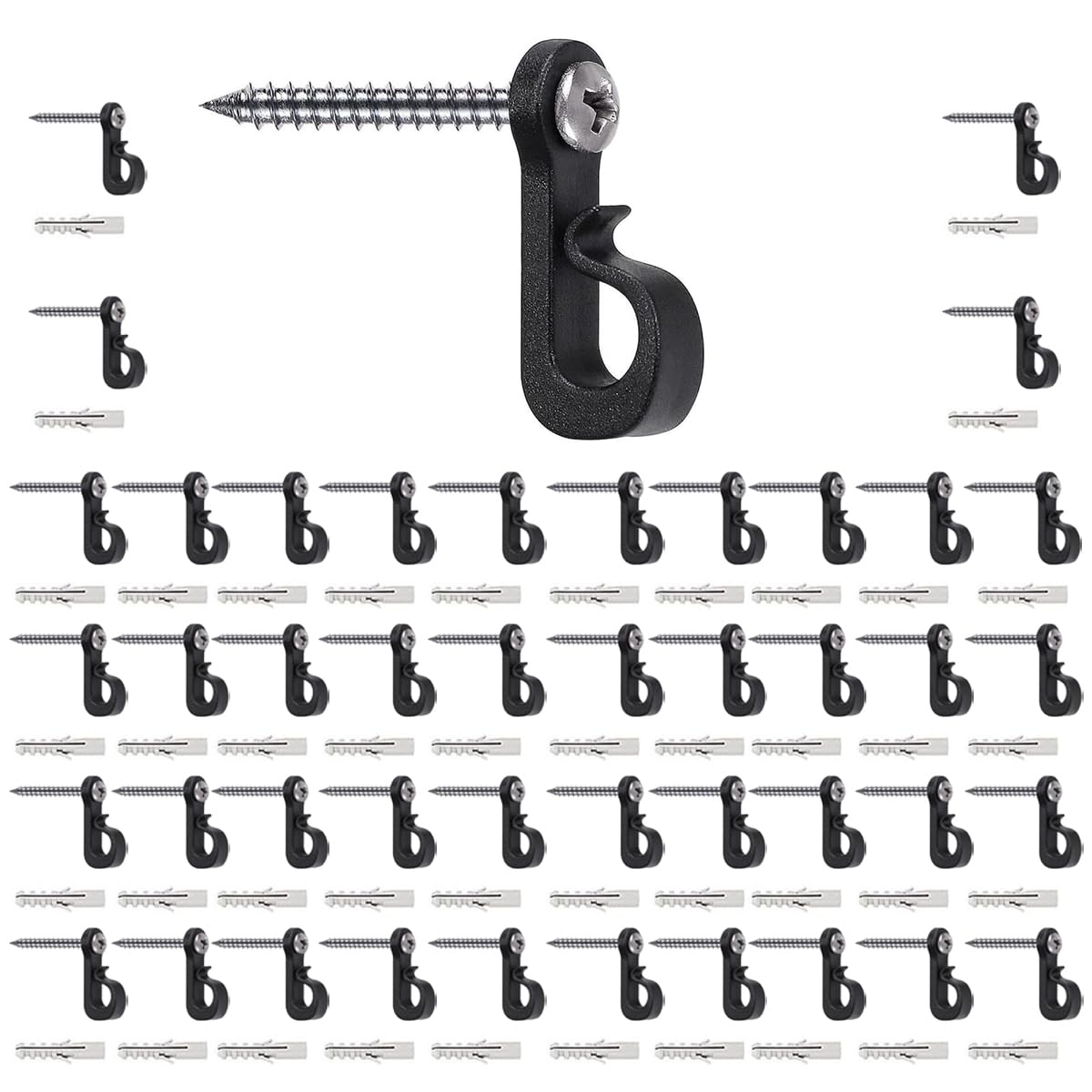 Uni-Fine 𝟰𝟱-𝗣𝗮𝗰𝗸 Q-Hanger Screw in Hooks Indoor and Outdoor Home Christmas Lights Hanger Hooks Garage New Year Party for Outdoor String Lights