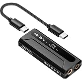 MECHEN AP10 USB DAC Dongle 3.5mm/4.4mm HiFi Amp Balanced Black | ES9028Q2M+ES9603Q Chipset, PCM384K/DSD256, 4.4mm Balanced 522mW@32&Omega;, 3.5mm SE 111mW, SNR 120dB, USB-C for iPhone/Android
