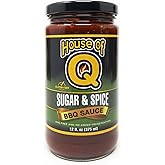 House of Q Sugar and Spice BBQ Sauce – Sweet & Spicy Barbecue Sauce with Brown Sugar, Cayenne & Pepper – Bold Gourmet Glaze for Chicken, Steaks & Burgers – Gluten Free, MSG Free, Preservative Free – 12 oz Jar