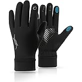 JYGSFCHDC Fall Winter Thin Waterproof Cycling Gloves Full Finger Men Women Ski Snow Gloves Touch Screen Windproof Warm Non-Slip for Skiing, Running, Walking, Climbing, Biking, Hiking, Driving