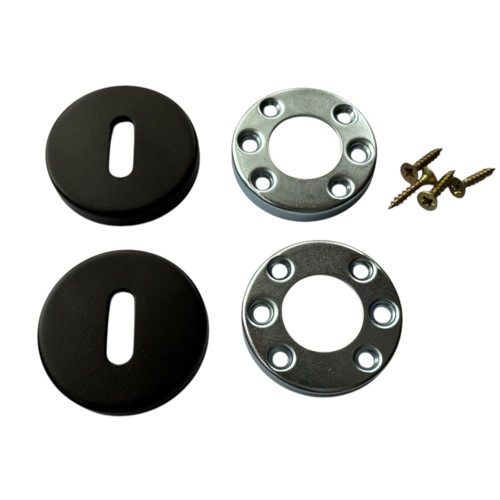 Ebony Black Keyhole Cover Escutcheon, 52 x 52 x 6 mm, Standard Profile - 1 Set