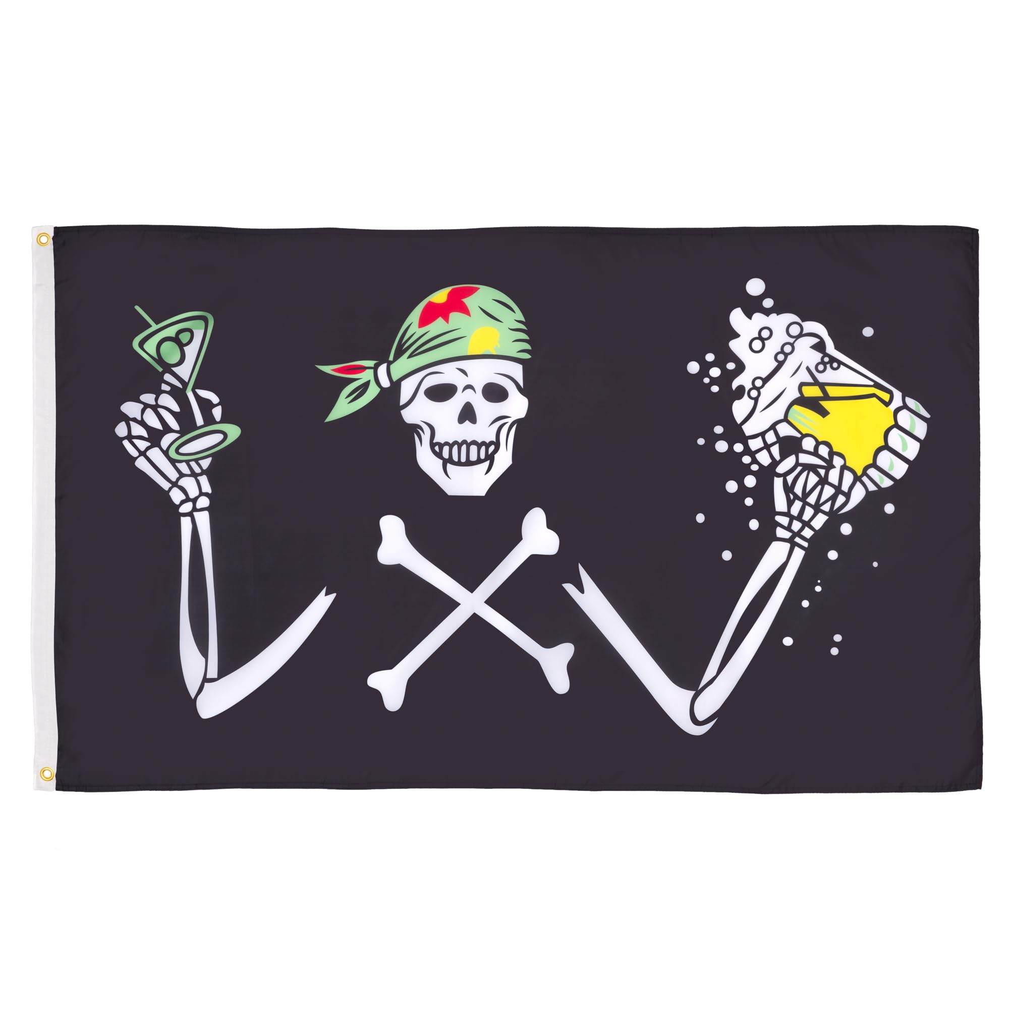 AZ FLAG - Pirate Beer Flag - 3x5 Ft - 100D Polyester Drunk Pirate Banner with Two Metal Grommets - Fade Resistant - Vivid Colors - 3' x 5' Feet - 150x90 Cm