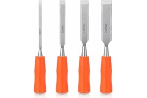 4 Piece Wood Chisel Sets Woodworking Tools Set, Wood Chisels for Woodworking with Steel Hammer End, Wood Tools Chisel Set Woo