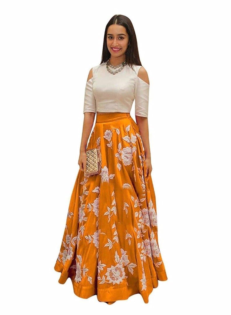 Buy Jiya Fashion Women's Banglori Silk Dress Material (Arohi_Orange