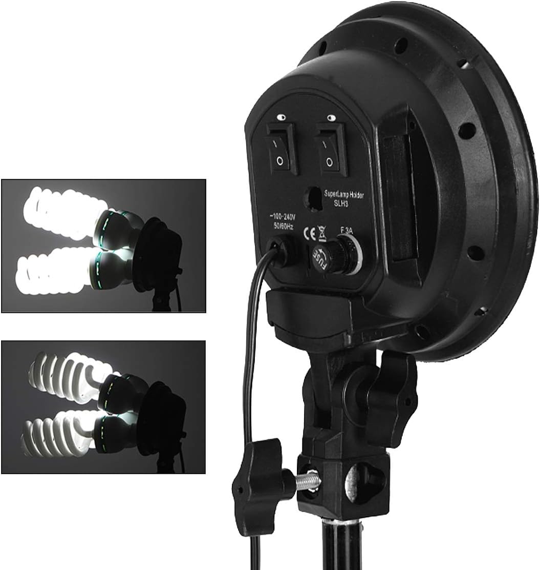 4-in-1 E27 Socket Adapter, Light Bulb Stand, Lamp Holder with Umbrella Reflector Holder, Photography Lamp Head for Photo Video Studio - Image 4