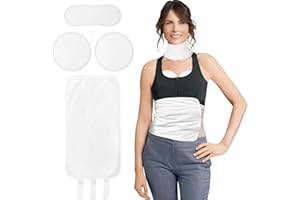 COGETORO 4 Pcs Castor Oil Pack Wrap Organic Cotton for Stomach, Neck, Breast, Belly, Liver Detox, Reusable Castor Oil Compress and Pack Kit with with Six Adjustable Straps