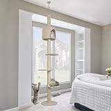 ARTETHYS Floor to Ceiling Cat Tree 260cm 5 Tiers Beige view 7