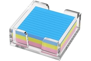 WINFFOR Acrylic Notepad Holder Dispenser - 3x3 in Sticky Note Memo Holder for Desk Organizer (W/O Pads) Office Desk Accessories School Supplies, Crystal Clear