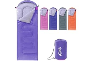 KUZMALY Camping Sleeping Bag 3 Seasons Lightweight &Waterproof with Compression Sack Camping Sleeping Bag Indoor & Outdoor for Adults & Kids