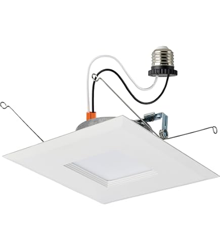 Luxrite 5/6 Inch LED Square Recessed Lighting, 14W=90W, 5CCT 2700K 5000k Dimmable 1100lm Wet Rated Energy Star Ic Rated 4 Pack - View #8