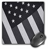 3D Rose"Cloth American Flag Black N White" Matte