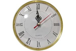 TreasureCave Quartz Clock Insert 130mm with Roman Numeral Face for DIY or Replacement, Silent Movement Round Clock Mechanism 