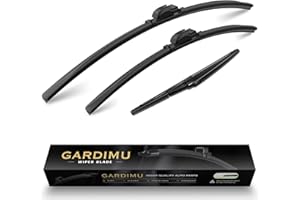 GARDIMU Replacement for Hyundai Kona 2018-2023 Windshield Wiper Blade, 3 Pieces of Car Front and Rear Window Wiper Blades