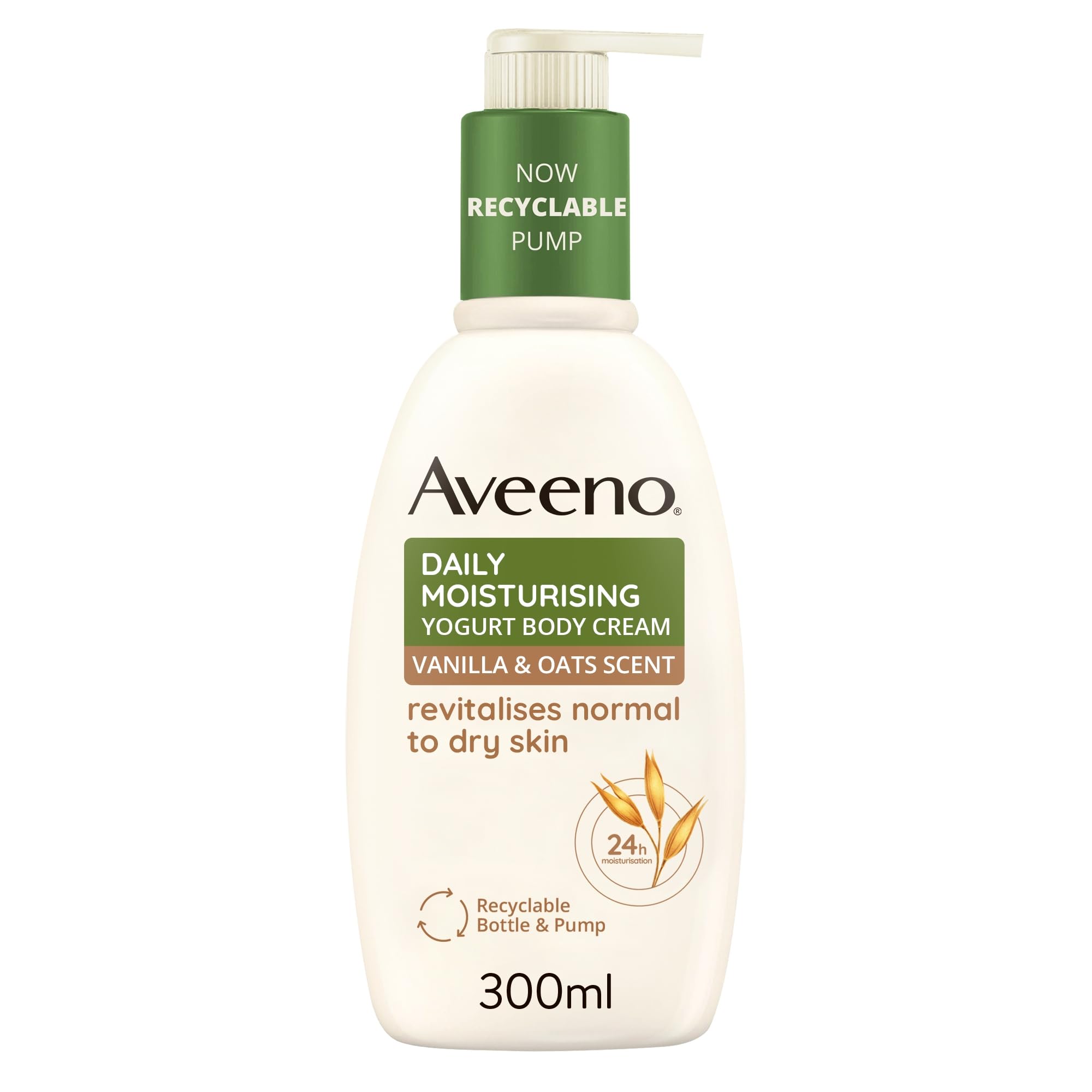 Aveeno Daily Moisturising Yogurt Body Cream, Vanilla, 300 Ml (Pack Of 1), Vanilla & Oat Scent
