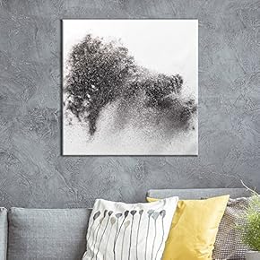Square Canvas Wall Art - Abstract Sand Like Texture in Black and White - Giclee Print Gallery Wrap Modern Home Art Ready to Hang - 12x12 inches