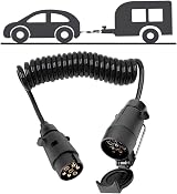Techfection 3M 7-Pin Trailer Extension Cable Coiled Lead 12V Adapter